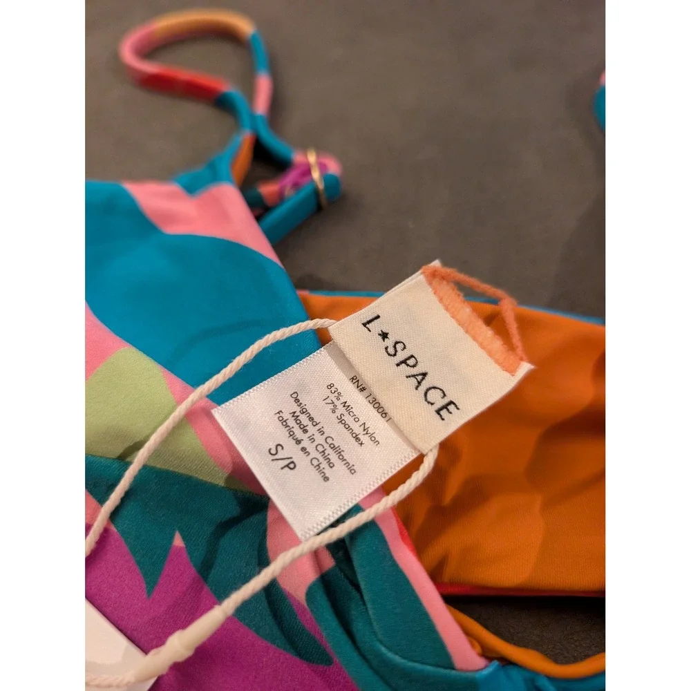 L*Space High Tide Top Copacabana Bikini Swimwear S NEW Vacation Resort Tropical